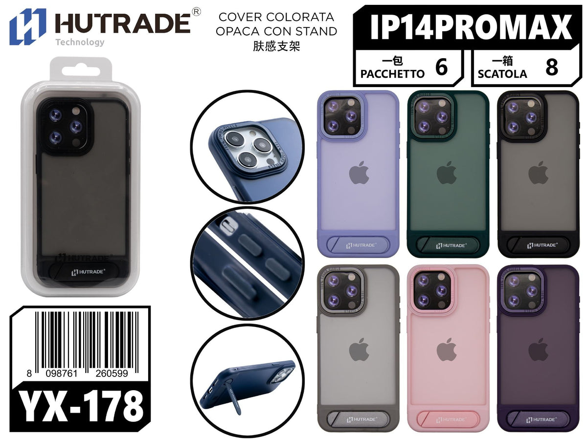 COVER COLORATA OPACA CON STAND IP14 PRO MAX – YX178 166009