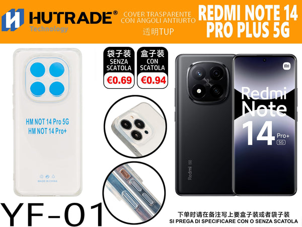 COVER TRASPARENTE REDMI NOTE 14 PRO PLUS – YF01 011946