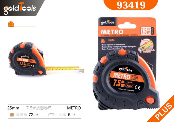 Metro a nastro con custodia nera e arancione