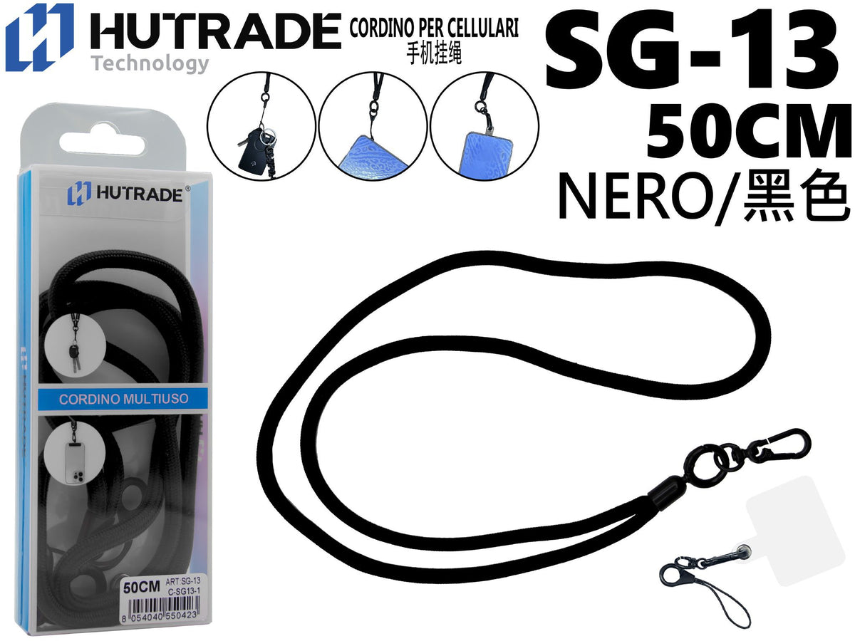 CORDA PER CELLULARE COLORATA CON PATCH DI INSERIMENTO 50CM – SG13
