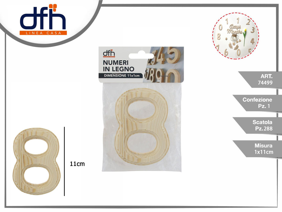 Targhetta numero di legno