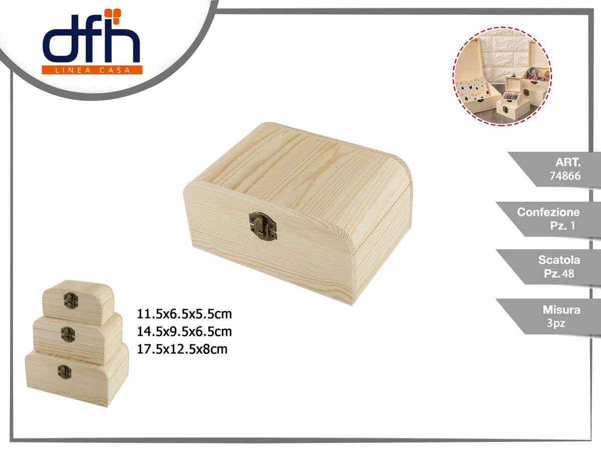 SCATOLE IN LEGNO 3 pz