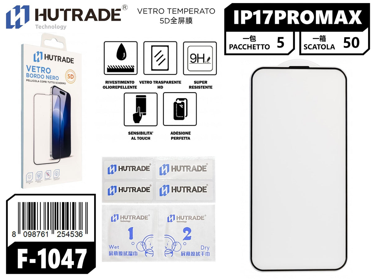 PELLICOLA DI VETRO IP17 PRO MAX 5D – F1047 530157