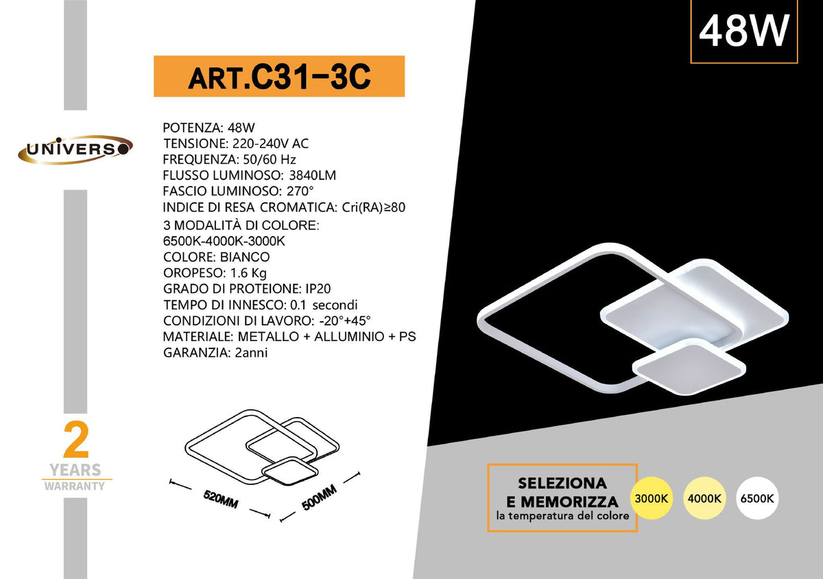 Lampada Da Soffitto Universo – C31-3C
