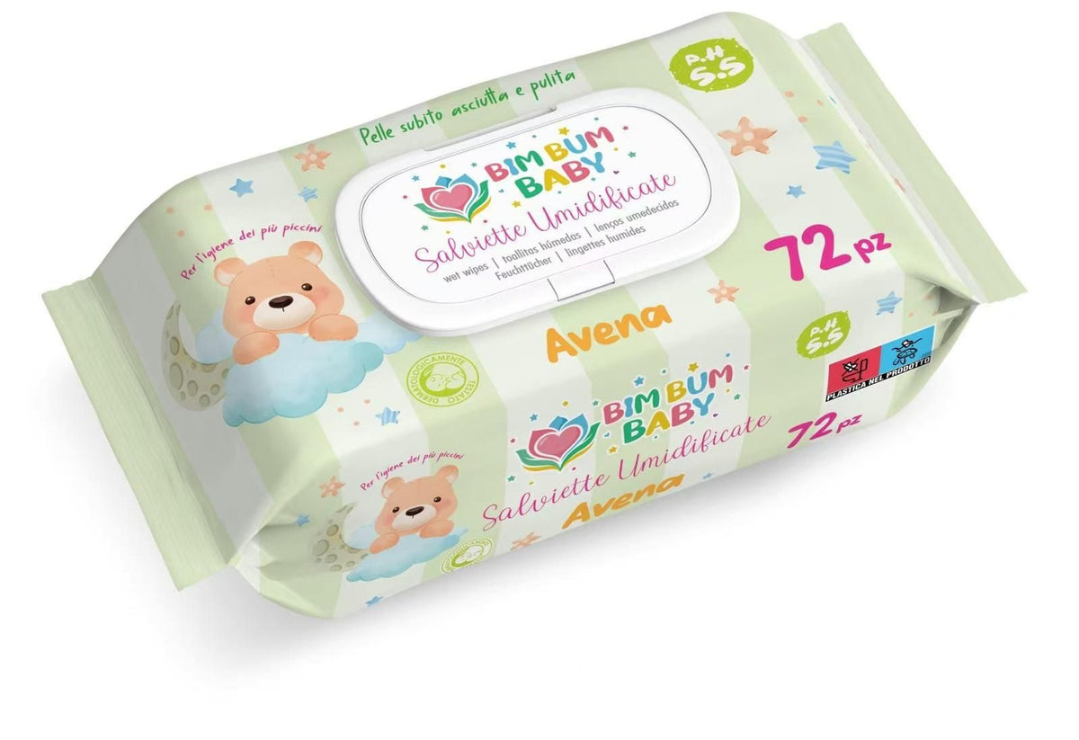 Salviettine umidificate baby 72 pezzi