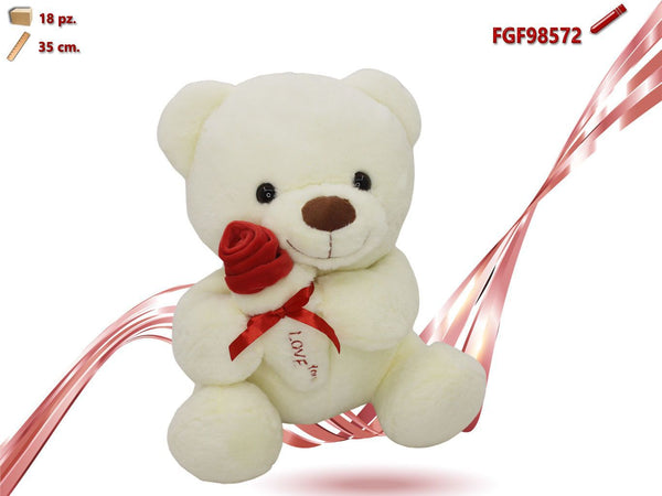 Orso peluche con rosa