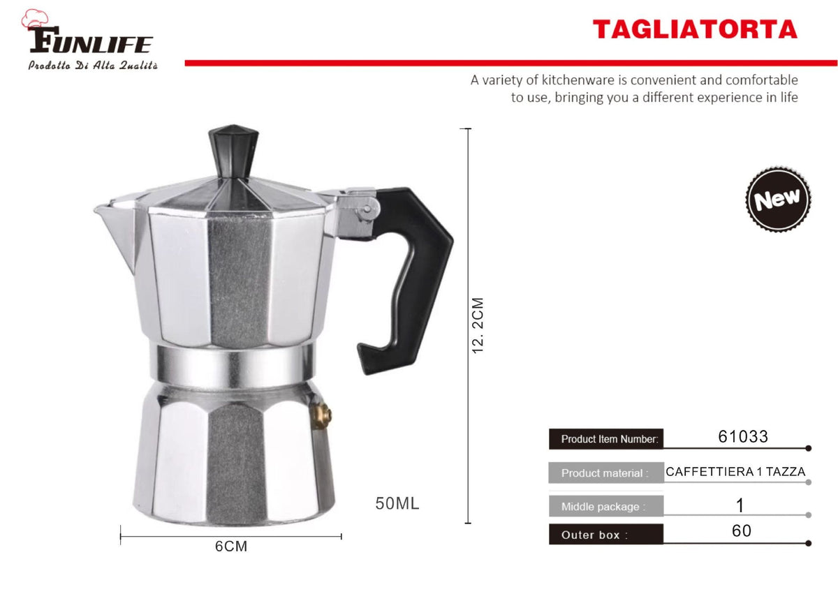 Caffettiera moka con manico nero