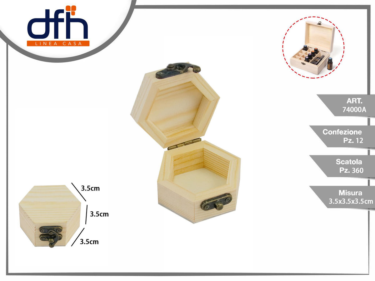 Scatola di legno esagonale