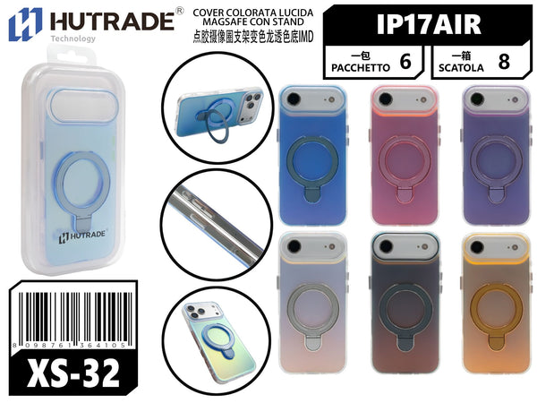 XS-32 COVER COLORATA LUCIDA MAGSAFE CON STAND IP17 AIR