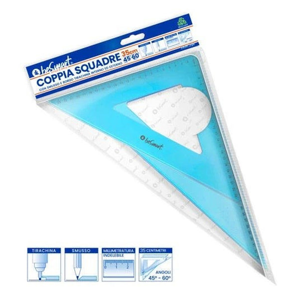 Coppia di squadre da 35 cm, 45° e 60°