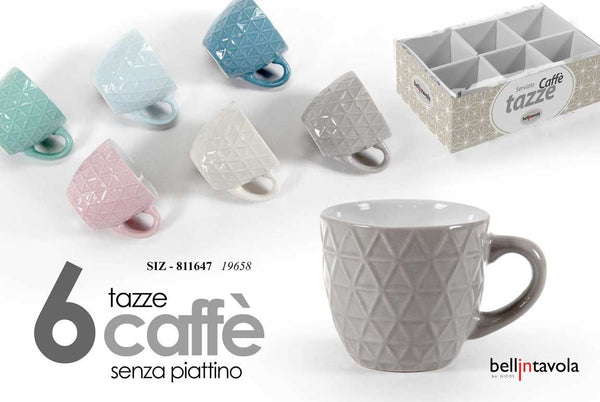 Set 6 tazzine in assortimento 100cc 19658