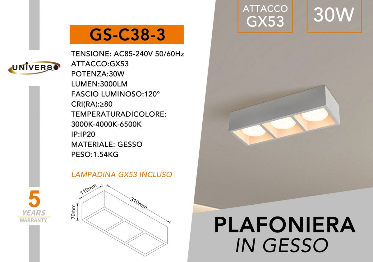 Porta Faretto Universo – GS-C38-3