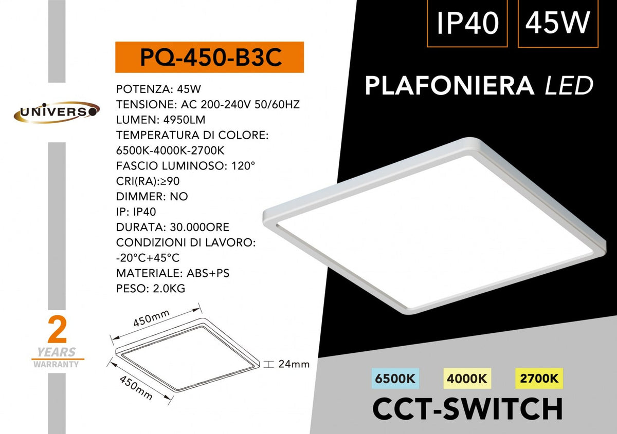 Lampada Da Soffitto Universo – PQ-450-B3C
