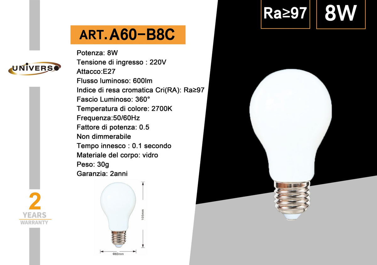 Lampadina LED Universo – A60-B8C