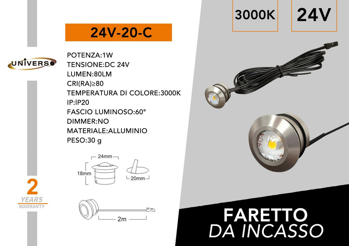 Lampadina LED Universo – 24V-20-C