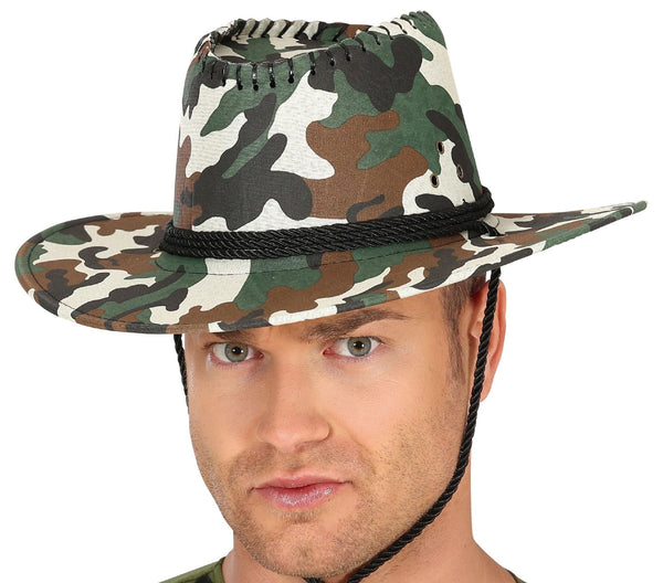 Cappello cowboy marrone camouflage