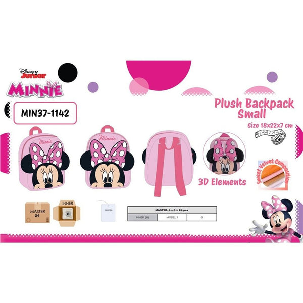 Minnie, zainetto in peluche con elementi 3D, 18 × 22 × 7 cm MIN371142
