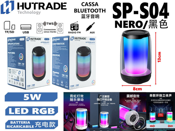 SP-S04 MINI CASSA BLUETOOTH CON RADIO 15W RGB