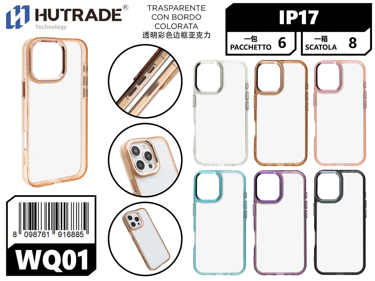 WQ-01 COVER TRASPARENTE CON BORDO COLORATA IP17