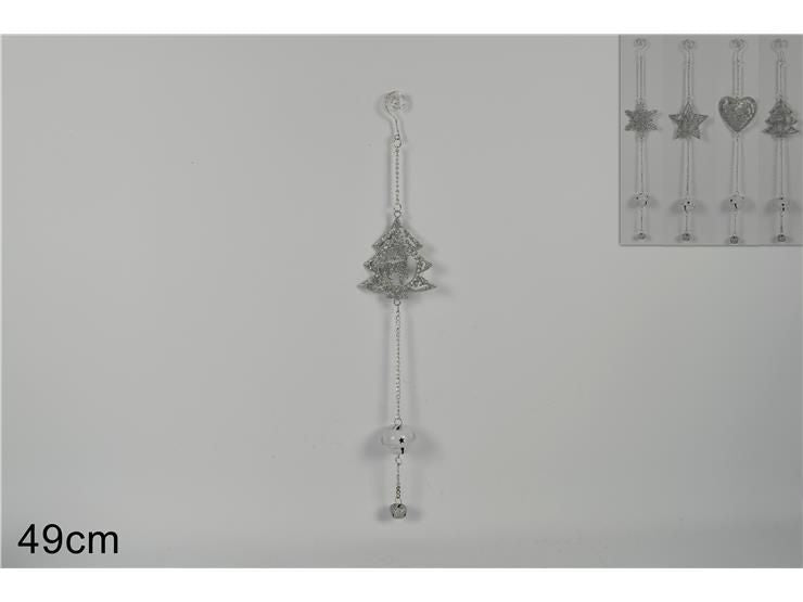 Appendino metallo c/campanellini 4 ass silver cy17238/s
