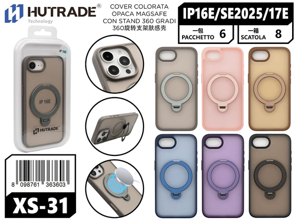 XS-31 COVER COLORATA OPACA MAGSAFE CON STAND 360 GRADI IP16E/SE 2025/17E
