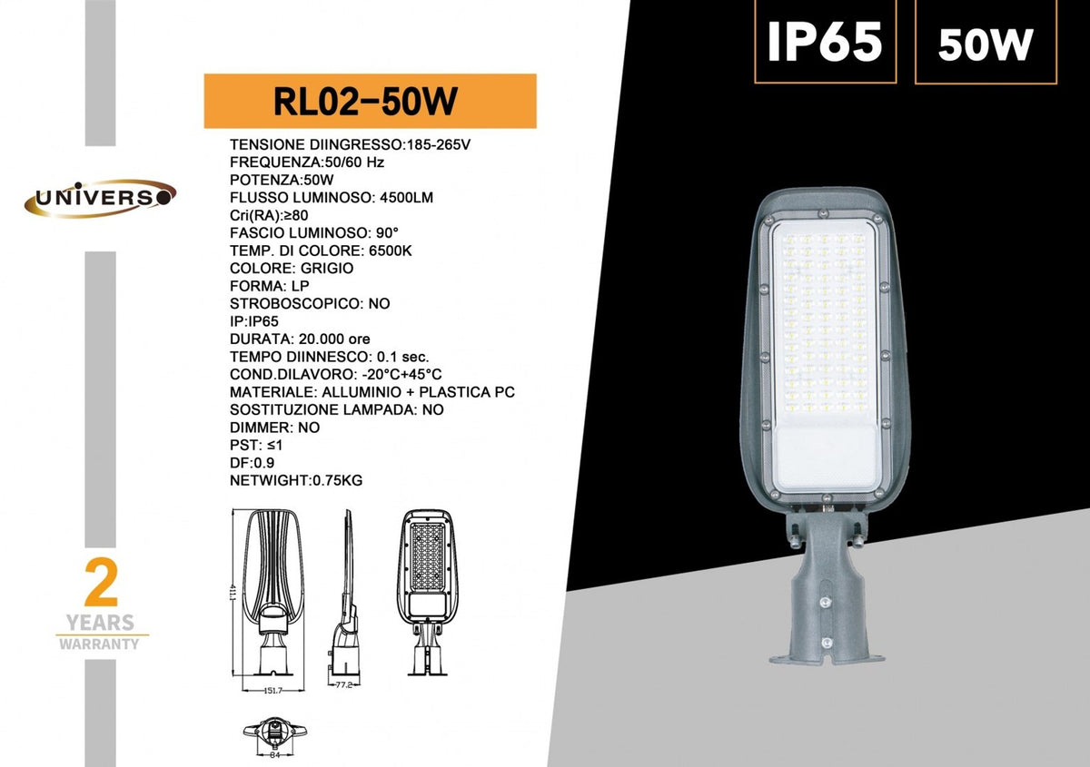 Lampione Stradale Universo – RL02-50W