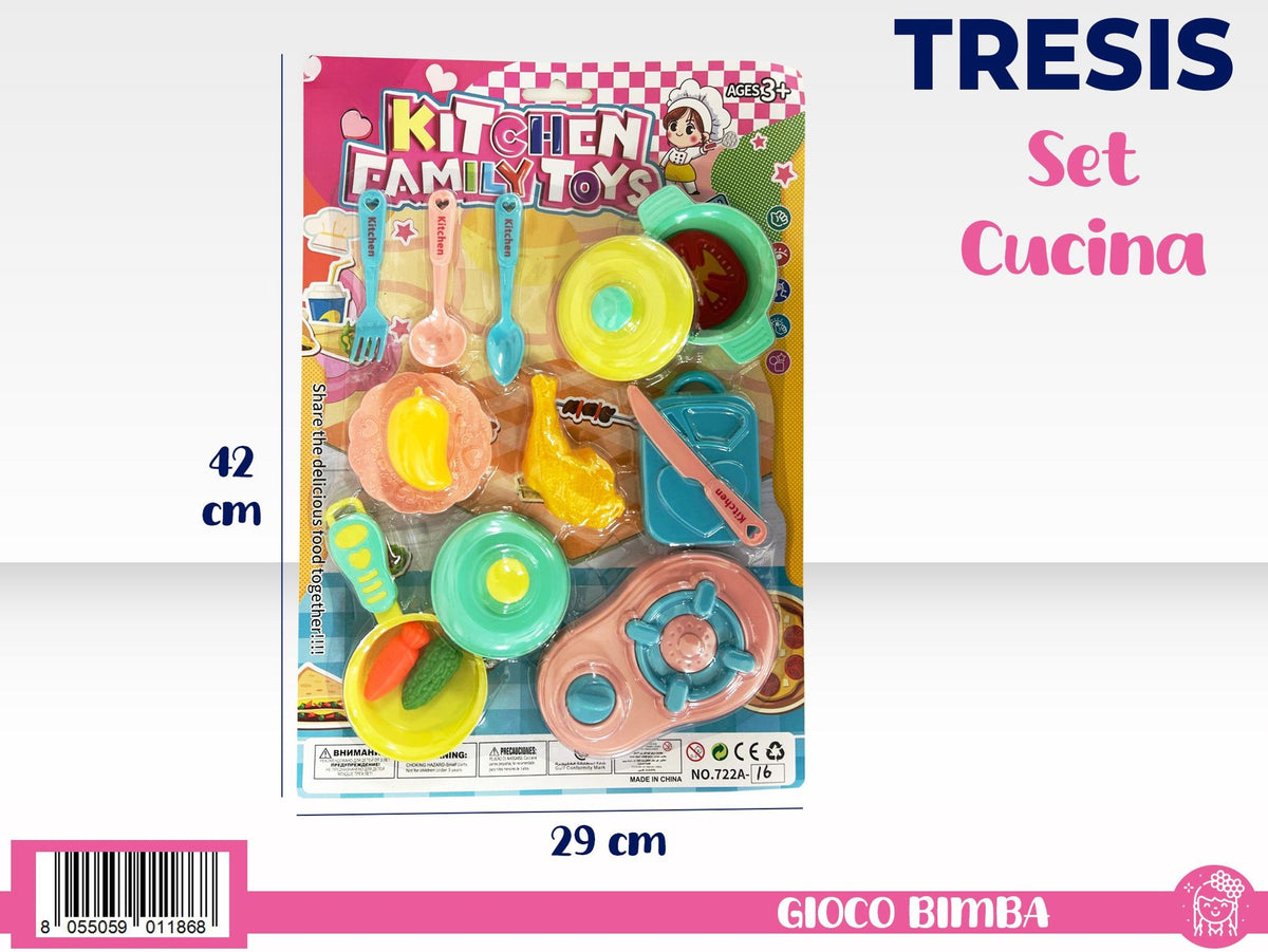 Set cucina con fornello e accessori giocattolo 439008PK