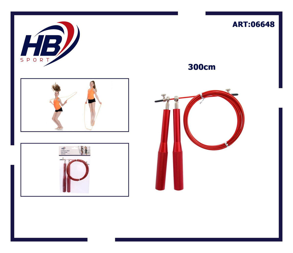 CORDA PER SALTARE-ROSSO 300 cm