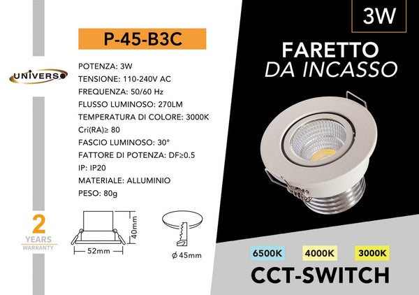 Faretto Cob Universo – P-45-B3C