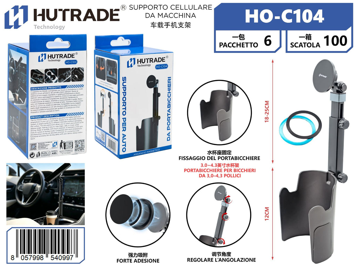 HO-C104 SUPPORTO CELLULARE DA MACCHINA A CALAMITA NERA