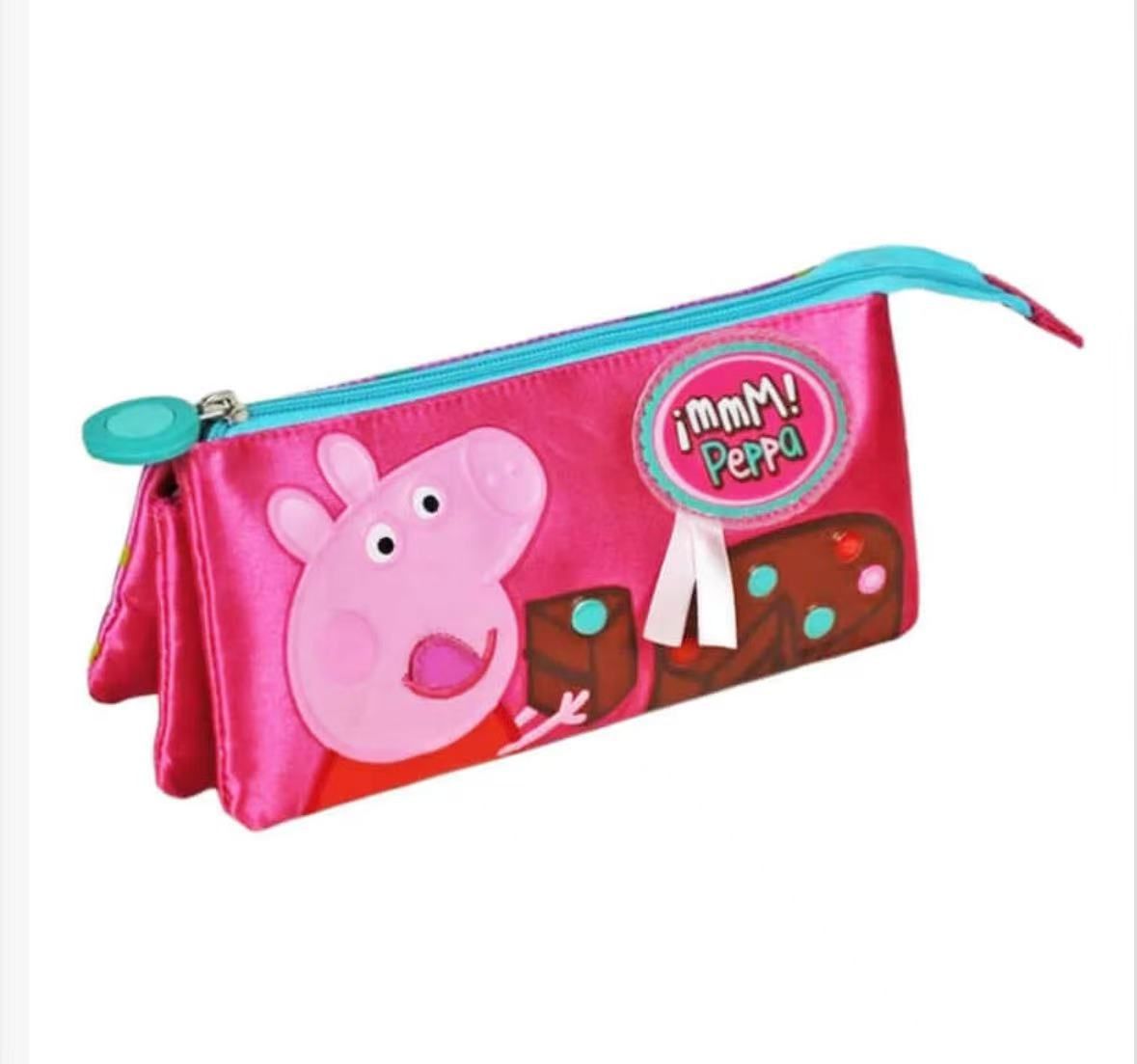 Peppa Pig, bustina portapenne rosa e azzurra