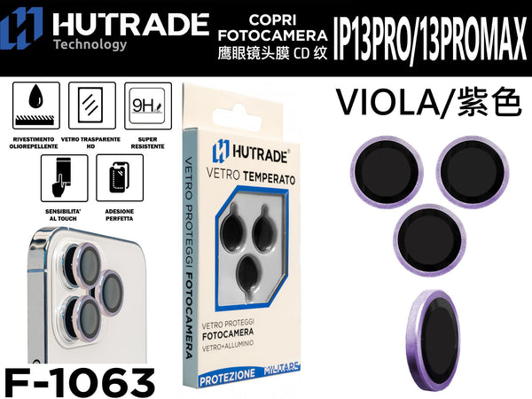 PELLICOLA DI VETRO PER FOTOCAMERA IP13 PRO/13 PRO MAX VIOLA
