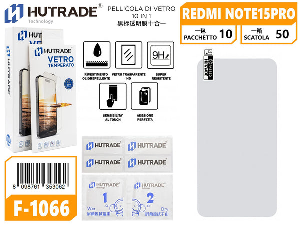 F-1066 PELLICOLA DI VETRO 10 IN 1 NOTE 15 PRO 5G