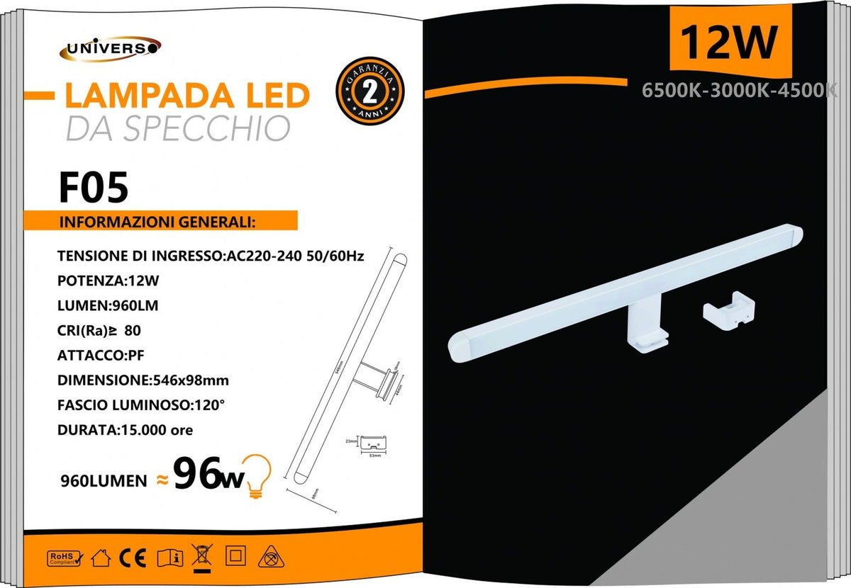 Lampada per specchio – F05-3C