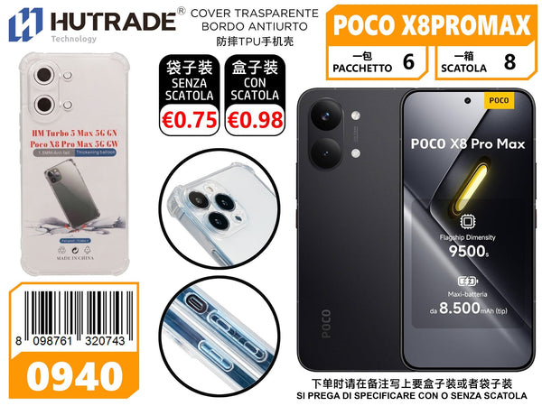 COVER TRASPARENTE BORDO ANTIURTO POCO X8 PRO MAX – 0940 014416