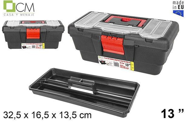 Cassetta attrezzi in plastica con vassoio 33 cm 13