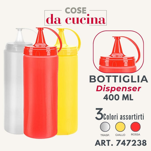 Bottiglia dispenser 400 ml colori assortiti