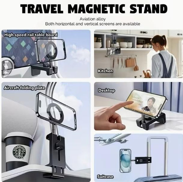 Supporto magnetico da viaggio per telefono con morsetto