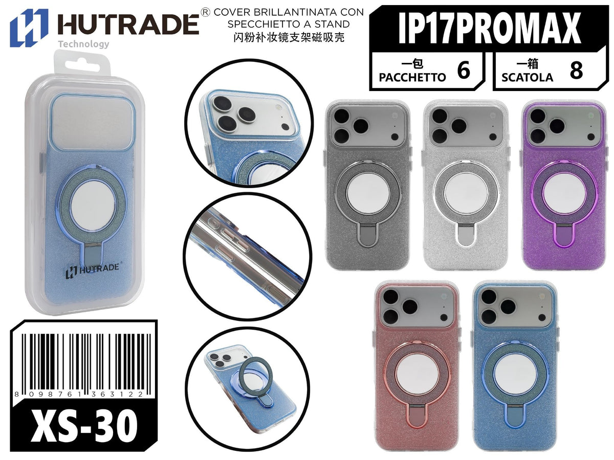 XS-30 COVER BRILLANTINATA CON SPECCHIETTO A STAND IP17PROMAX/IP18PROMAX