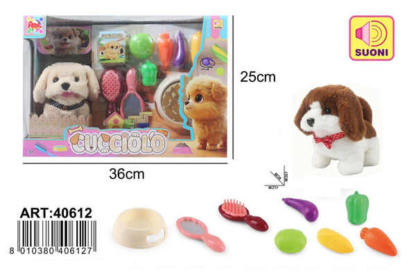Cucciolo, cagnolino di peluche con suoni e accessori AP40612