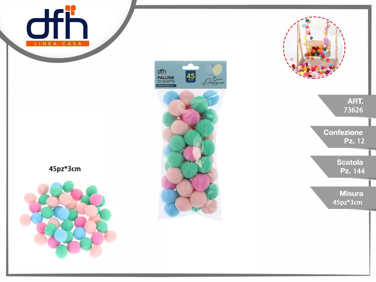 PALLINE DI OVATTA 3 cm 45 pz