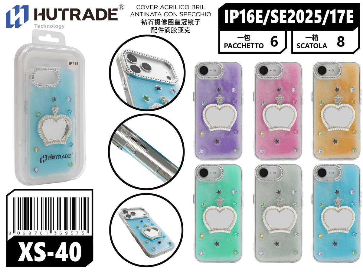 XS-40 COVER ACRILICO BRILLANTINATA CON SPECCHIO IP16E/SE 2025/IP17E