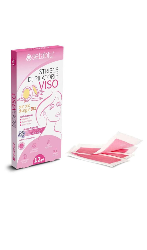 STRISCE DEPIL.VISO 12 pz ARGAN E CERA API