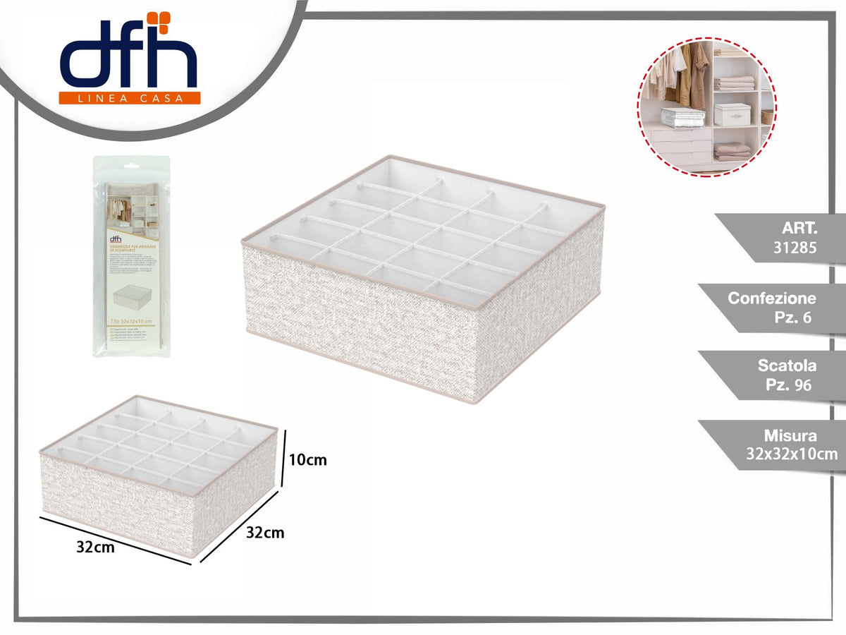 ORGANIZER PER ARMADIO 32 × 32 × 10 cm 20 SCOMPARTI