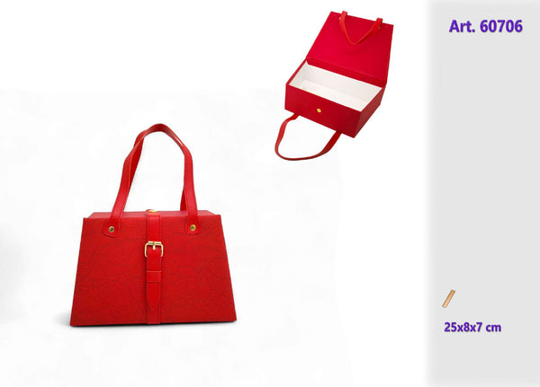 Borsa carta con manici col. rosso