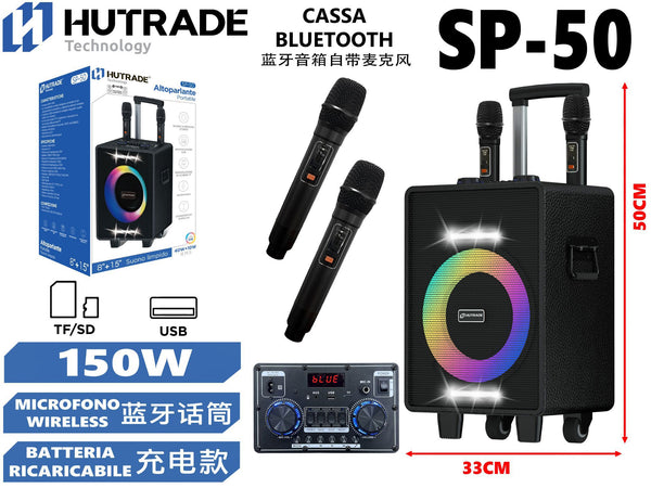 SP-50 CASSA BLUETOOTH CON MICROFONO /FM DA 40+10W 150W