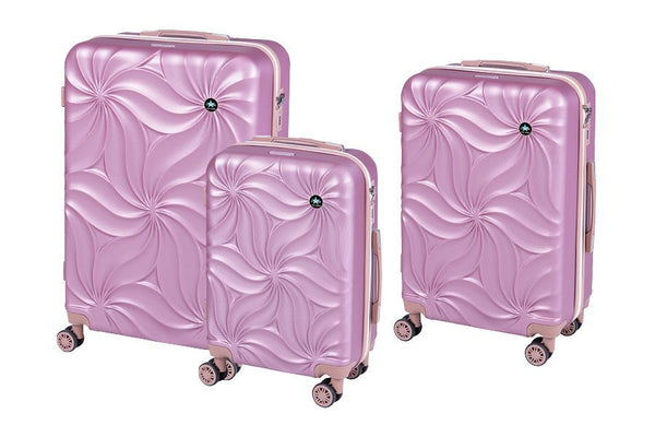 Set di 3 trolley flower rosa/rose gold