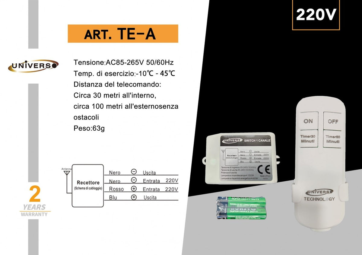 Comando per illuminazione – TE-A