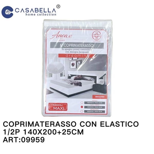 Coprimaterasso elastico jacquard, 140 × 200 + 25 cm