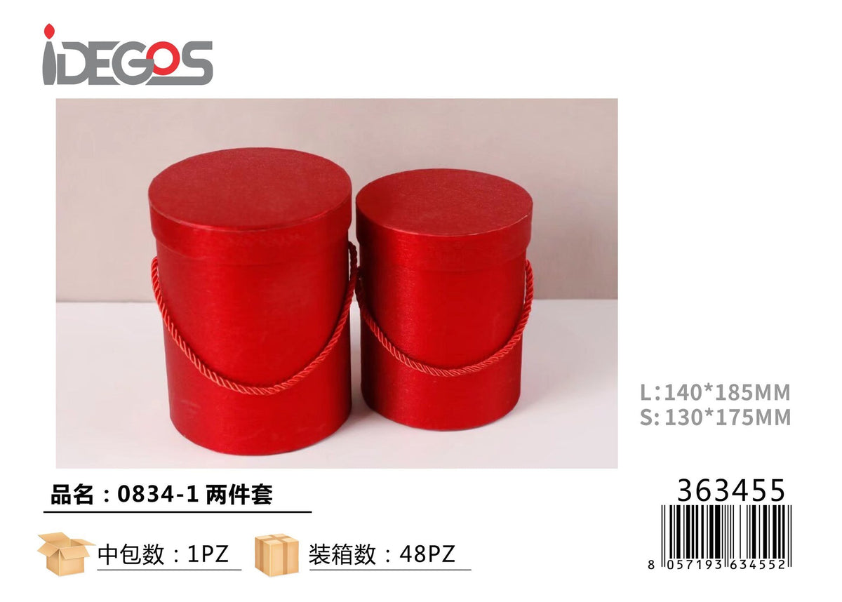 Set di 2 scatole regalo rotonde, serie 0834